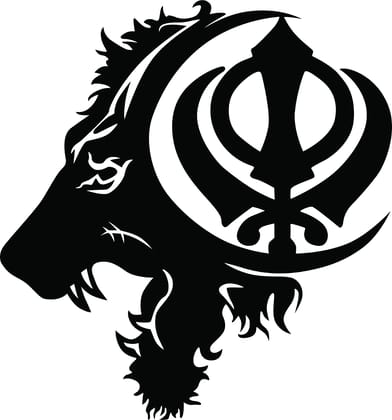 Dbeautify Unique Khalsa Lion Design MDF Wooden Modern Wall Art Hanging for Living Room Bedroom & Office Decoration in Black Color Size 12 Inches