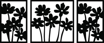 Dbeautify Unique Design MDF Wooden Modern Wall Art Hanging Set for Home & Office Decoration in Black Color
