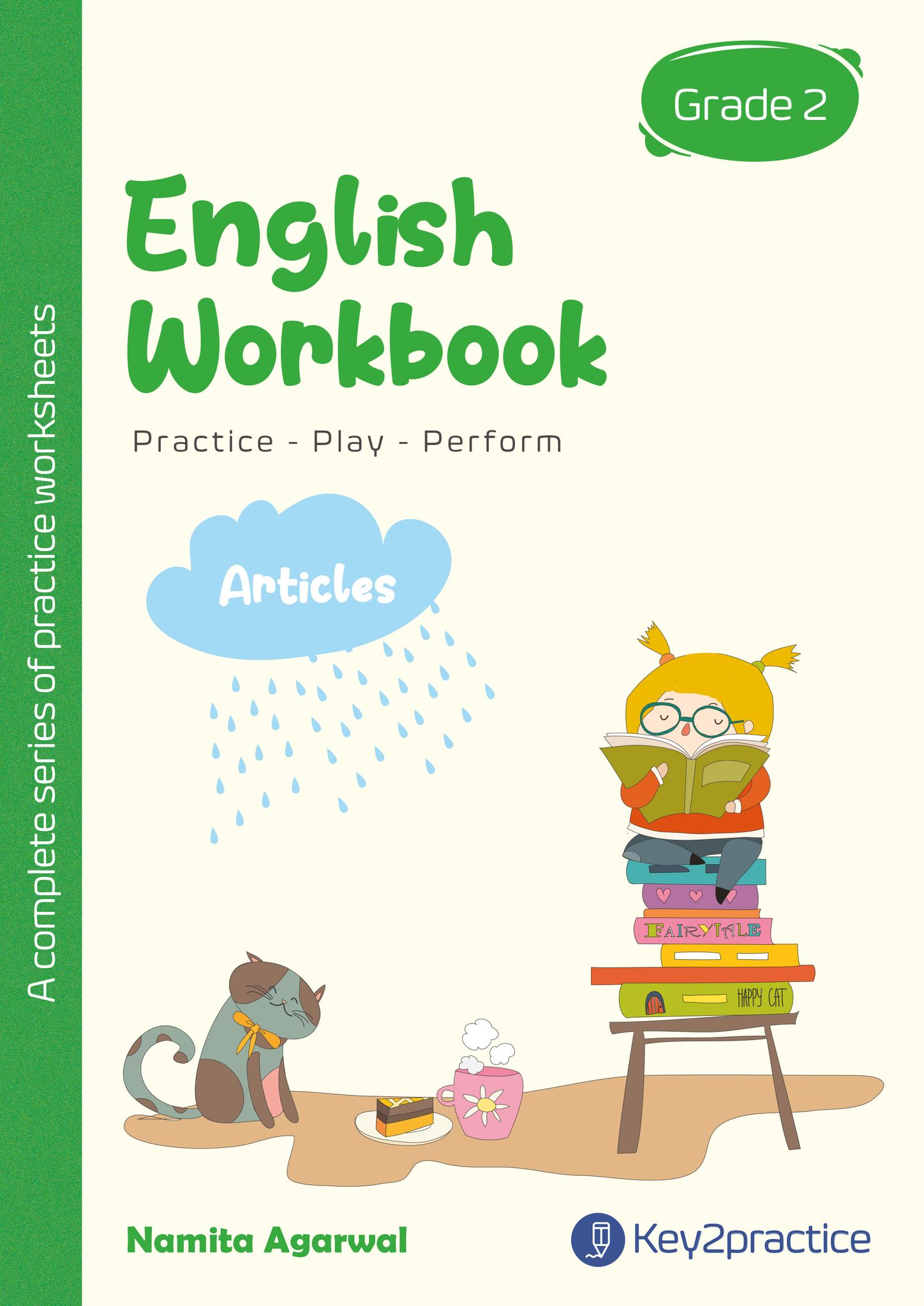 Key2practice Class 2 English Grammar Workbook | Topic - Articles | 27 Colourful Practice Worksheets with Answers | Designed by IITians