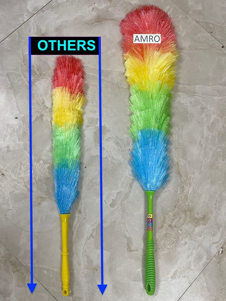 AMRO Home Needs Static Feather Duster Multipurpose Colorful Microfiber for Easy to Cleaning Home/Office/Shop/Car (Pack of 1)