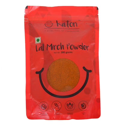 Katori Red Chili (Lal Mirch) Powder | Teja chilies | Mathania Chilies (200gm)