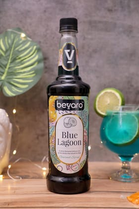 BEVARO  Blue Lagoon Syrup, Refreshing Gourmet Syrup for Mocktails & Mixers Blue Lagoon  (300 ml, Pack of 1)