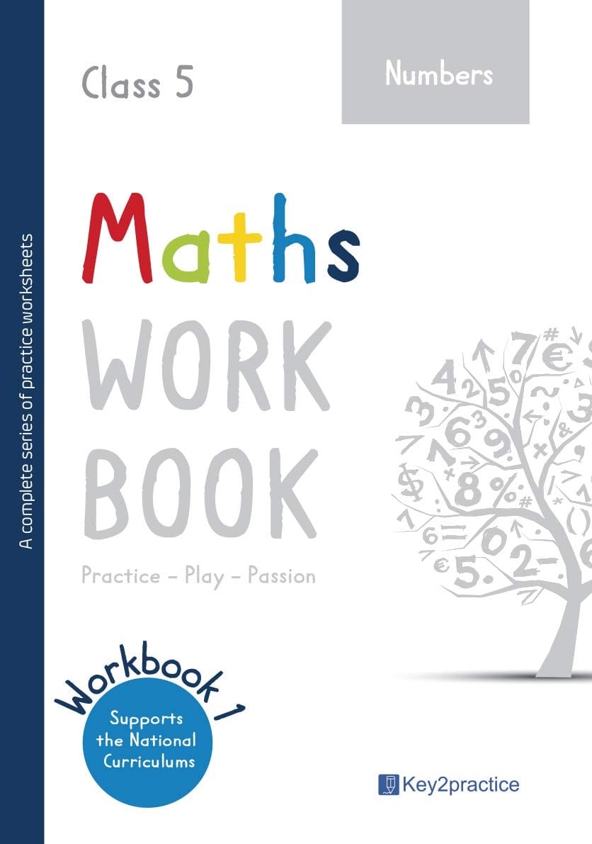 Key2practice Class 5 Maths Workbook | Topic - Numbers | 34 Practice Worksheets with Answers | Designed by IITians