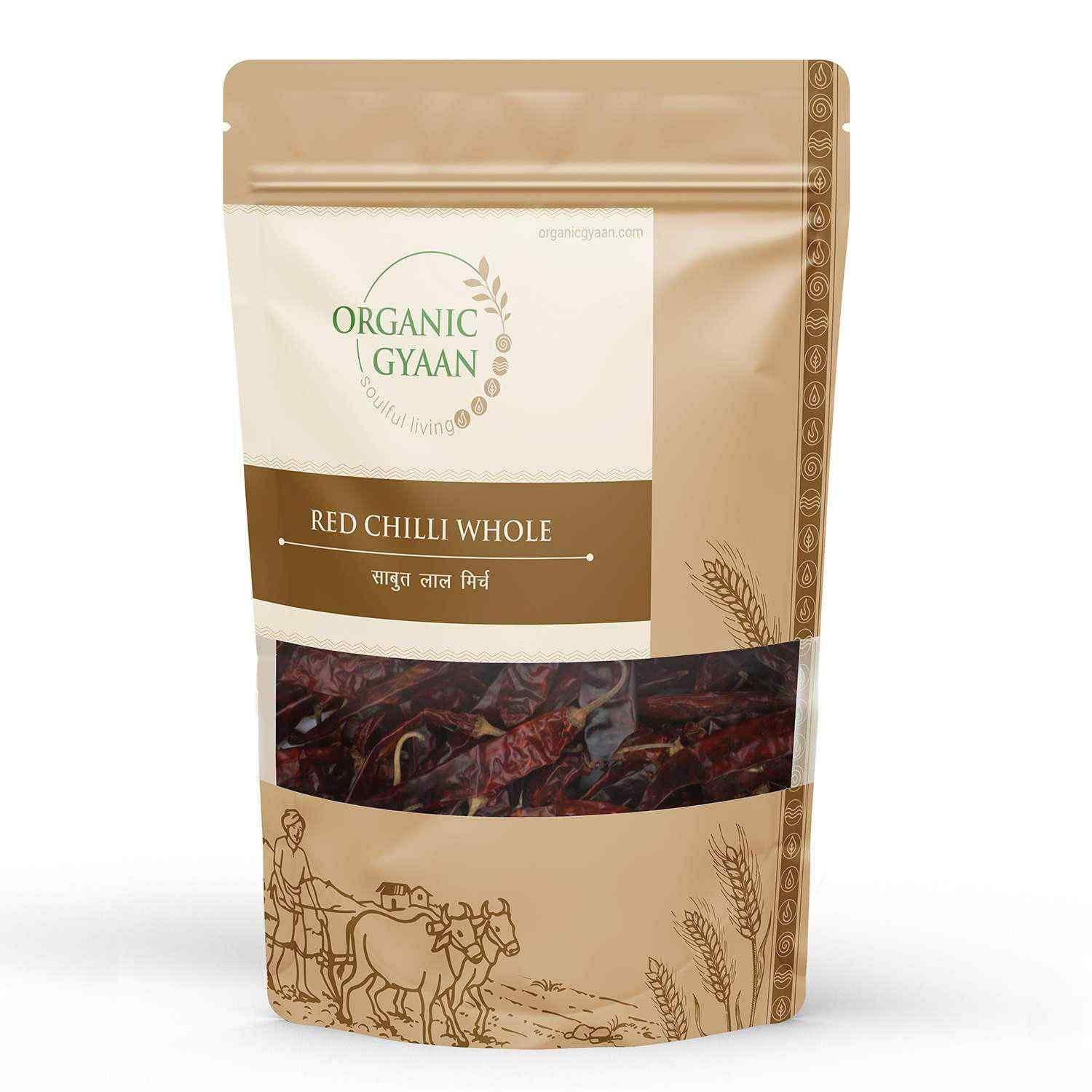 Organic Gyaan Organic Red Chilli Whole 100gm
