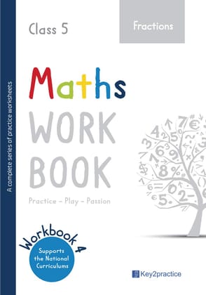 Key2practice Class 5 Maths Workbook | Topic - Fractions | 40 Practice Worksheets with Answers | Designed by IITians