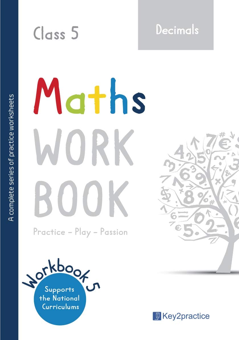 Key2practice Class 5 Maths Workbook | Topic - Decimals | 31 Practice Worksheets with Answers | Designed by IITians
