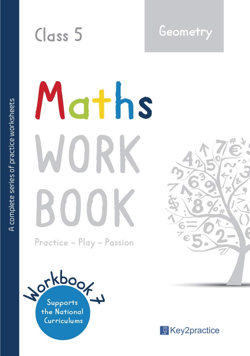 Key2practice Class 5 Maths Workbook | Topic - Geometry | 34 Practice Worksheets with Answers | Designed by IITians