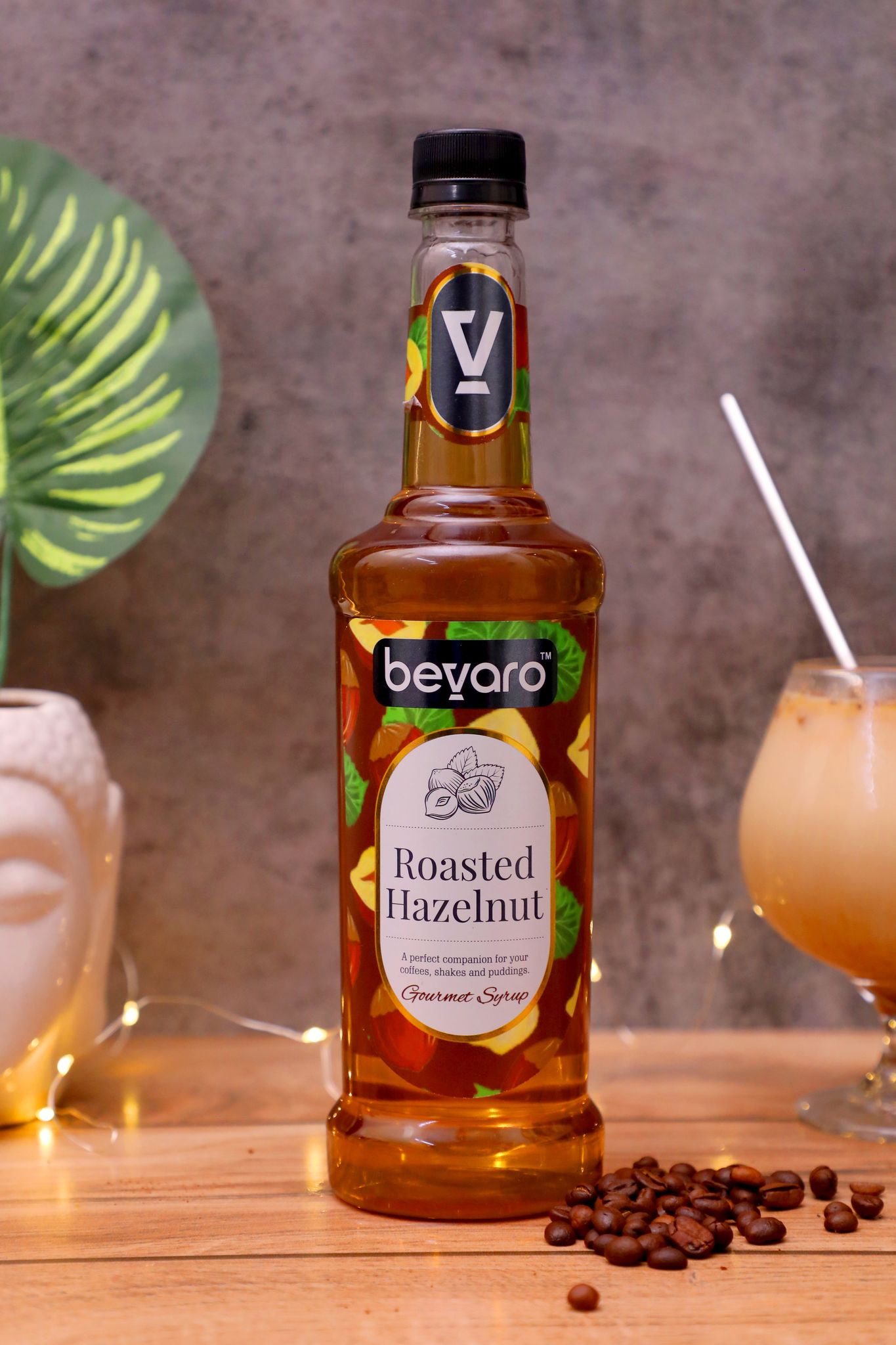 BEVARO Roasted Hazelnut Syrup For Coffee Shakes Mocktails Desserts Roasted Hazelnut 300 ml Pack of