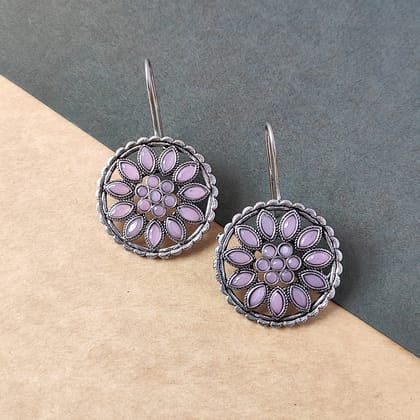 Beautiful Silver Look Alike oxidized Floral Dangler Earring For Women And Girls