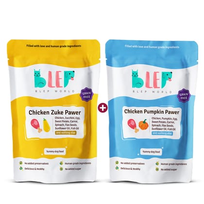 BLEP Chicken Zuke & Pumpkin Dog Food Combo Pack (2 packs of 300g)