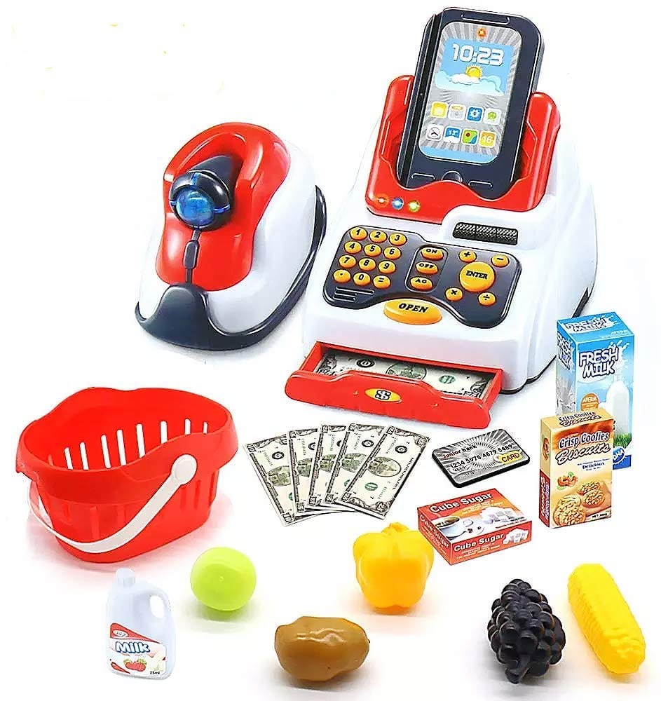 Supermarket Cash Register Play Set with Supermarket Toys with Scanner & Swipe Machine - Toys and Games | Buy online on ZillyBuy