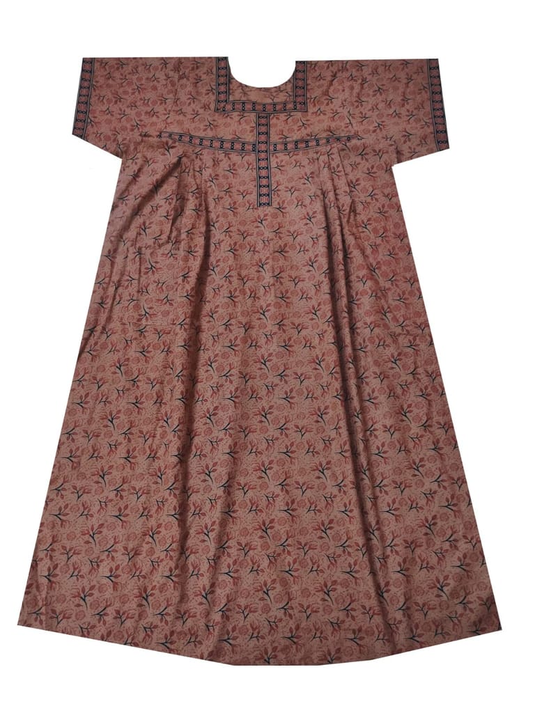 Women's Square Neck Cap Sleeve Cotton Nighty Sleepwear Maxi Nightdress Free Size - 10XL Size