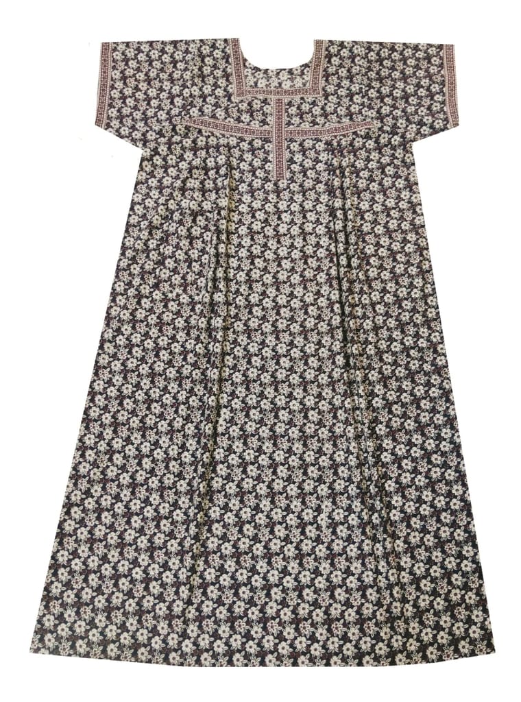 Devansh Trends Collections Nighties Women 3XL and 4XL Size Jaipur Print 100% Pure Cotton Nighty with Pocket (7XL, Cotton) Yellow