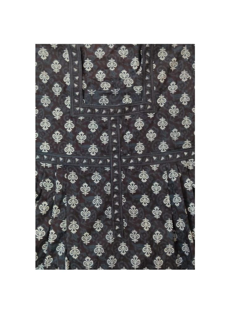 Devansh Trends Nighties Jaipuri Printed Pure Cotton Nighty Night Gown/Night Dress for Women with Pocket Blue Snuff and White Colors Large - 2XL Size 3XL 6XL 8XL 10xl Size and Plus Size