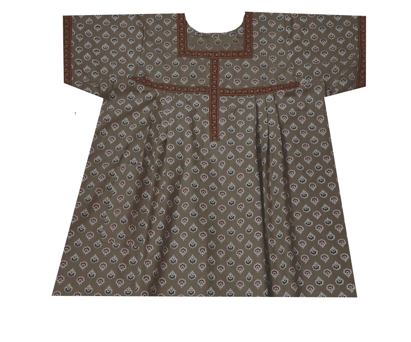 Devansh Trends Nighty Womens Jaipuri Hand Prints Comfortable Pleated 100% Cotton Nightwear (L - 10XL) (7XL, Cotton) Blue