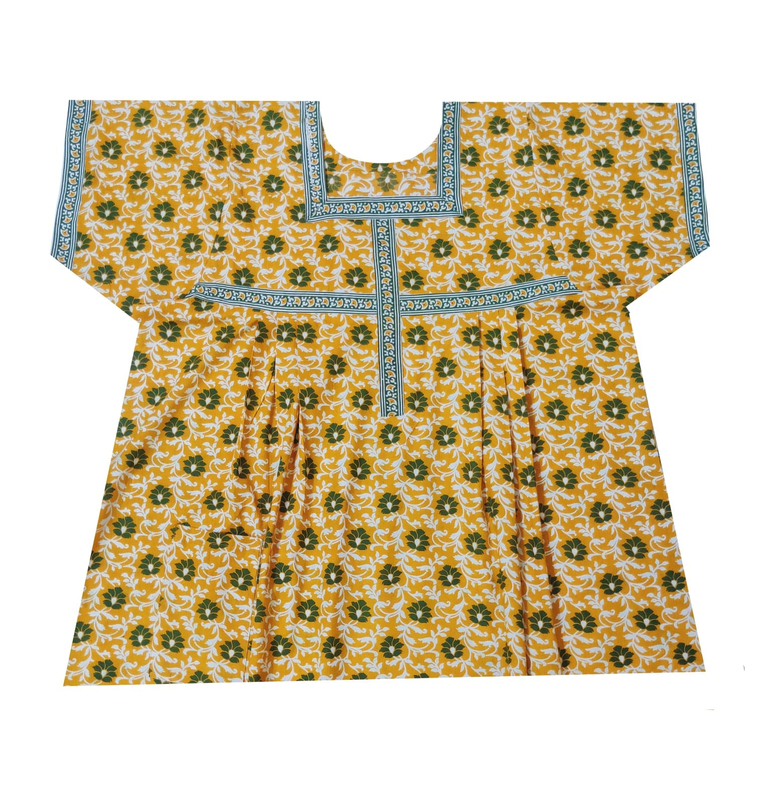 Women's Cotton All Over Printed Ankle Length Night Gown Nighty Free Size,Large Size,4XL Size,5XL Size to 10XL Size (XXX-Large, 1) Green