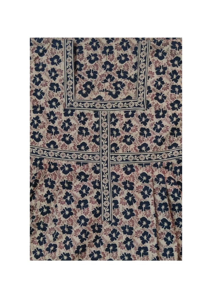 Devansh Trends Printed Pure Cotton Nighty Night Gown/Night Dress for Women creamblack Color (Large - 10xl) (9XL, Cotton)