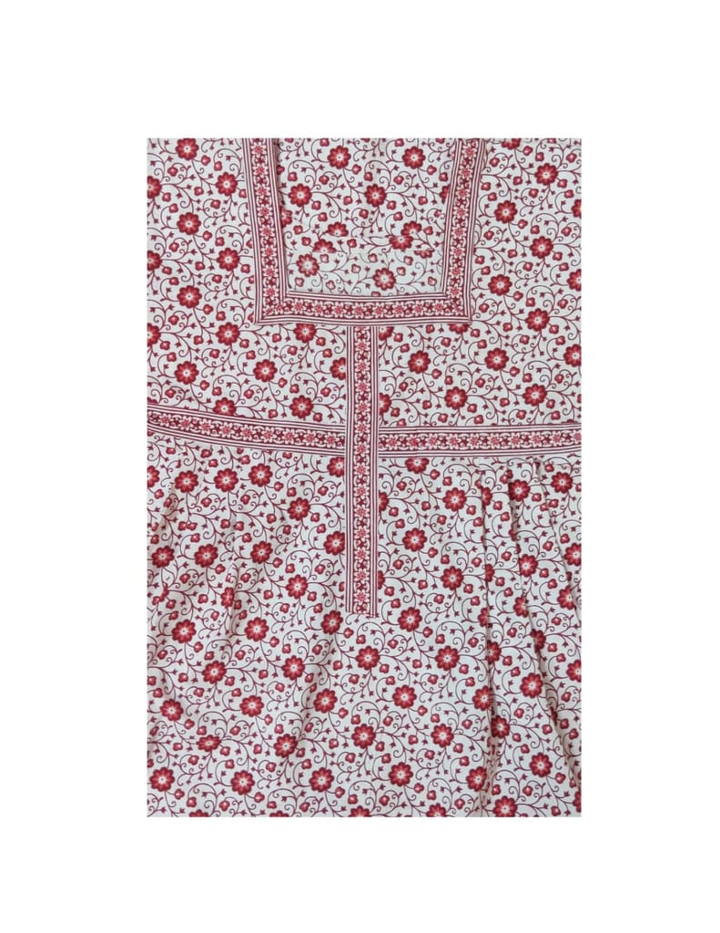 Devansh Trends Printed Pure Cotton Nighty Night Gown/Night Dress for Women Green Flowers Color (Large - 10xl) (X-Large, Cotton)