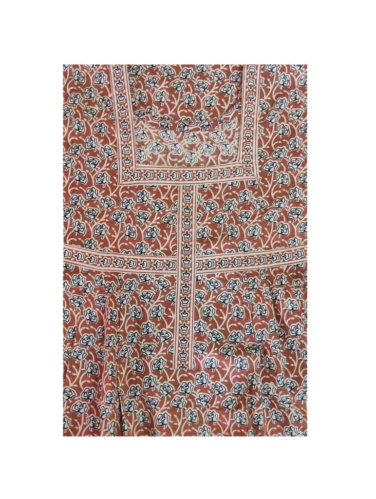 Devansh Trends Printed Pure Cotton Nighty Night Gown/Night Dress for Women Brown Color (Large -10xl) (8XL, Cotton)