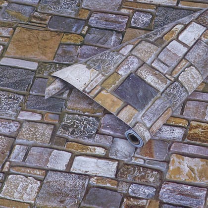 LAAYO Wall Sticker for Home - Wallpaper Wall for Bedroom - Self Adhesive Waterproof Wallpaper - PVC Wall stiicker Wallpaper for Living Room (40cm x 250cm, Multicolor)