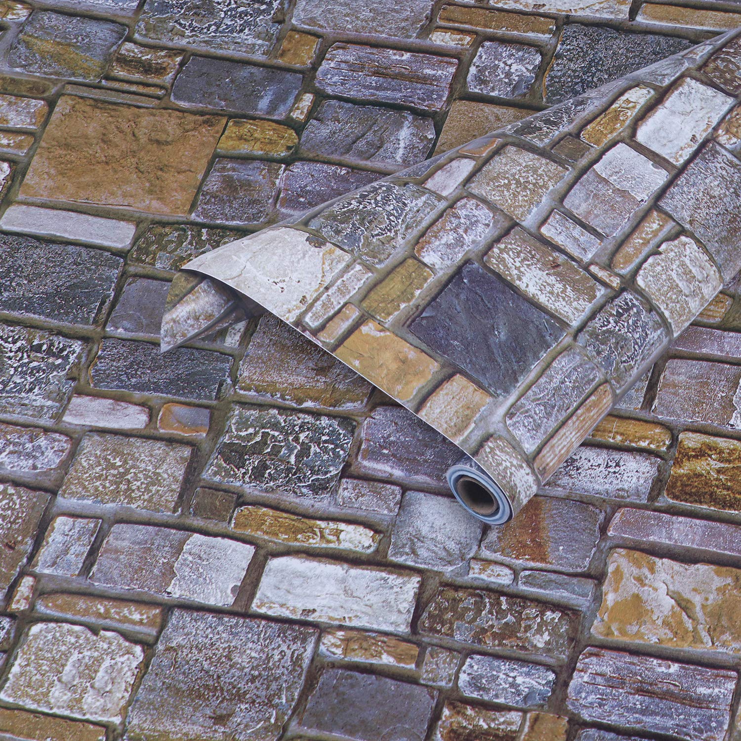 LAAYO Wall Sticker for Home - Wallpaper Wall for Bedroom - Self Adhesive Waterproof Wallpaper - PVC Wall stiicker Wallpaper for Living Room (40cm x 500cm, Multicolor)