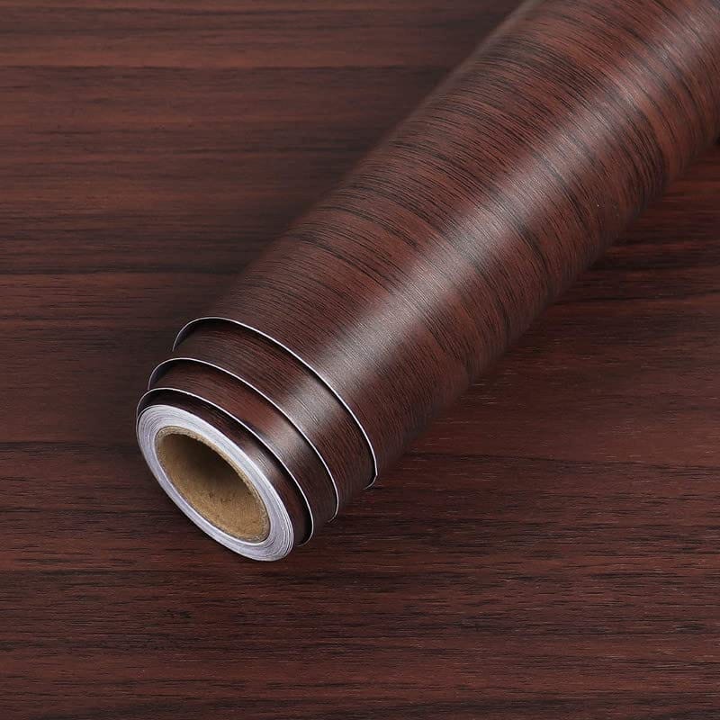 LAAYO Wall Stickers Furniture Wallpaper Wood Door, DIY Vinyl, Almirah, Shelf Liner, Revamp Desk Table Top, Wardrobe, Kitchen Cupboard Decoration Self Adhesive, Brown