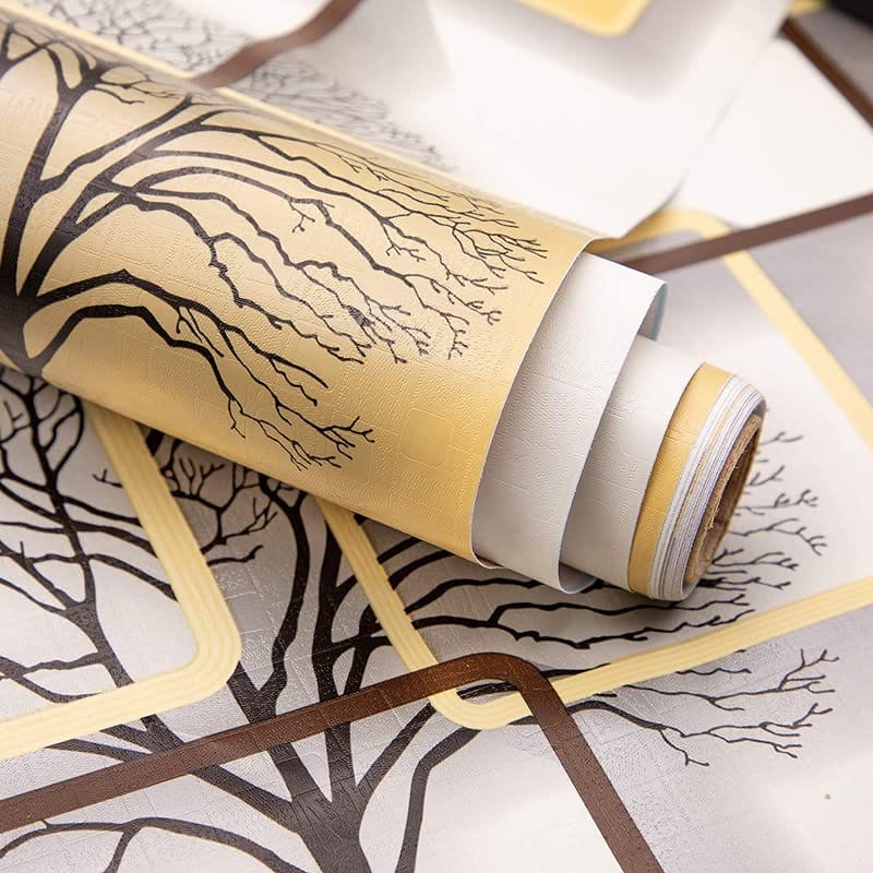 Wall Paper for Wall Decor - 3D Wall Sticker for Bedroom - Self Adhesive - Peel & Stick - Wallpaper for Walls (40cm x 1000cm, Yellow Abstract, 1, Wallpaper Roll)