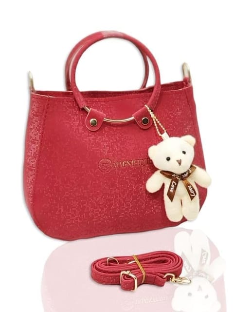 Wine red color designer pure leather handbag | Stylish Purse