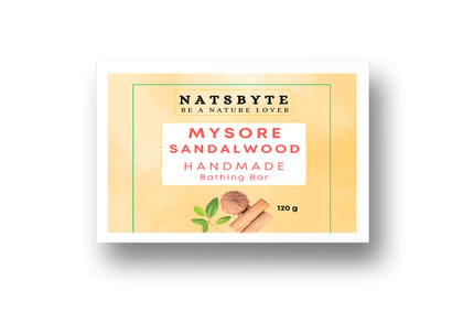Organic Pure Handmade Mysore Sandlewood Soap for Bath (Pack of 2) | Chemical Free | Made with Vegetable Glycerin , Coconut Oil & Coconut Oil | Natural Ingredients (SLS, Paraben Free)