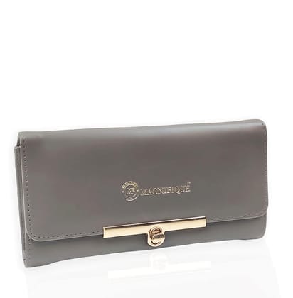 Magnifique Women's Hand/Sling/Side Bag/purse Polyurethane Western (Grey)