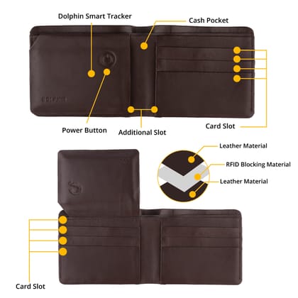 tag8 Dolphin Smart Leather Wallet for Men (brown)