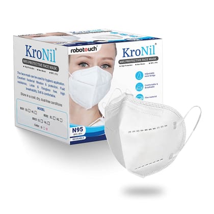 RoboTouch Kronil KN95 Anti Pollution Mask Non-woven with Melt Blown Layer (Pack Of 20)