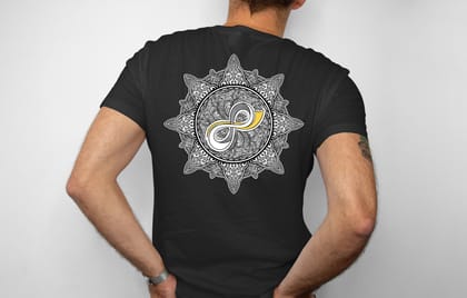 Black Mandala T-Shirt by Infinite Variable: Unisex Artistic Fashion