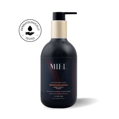 Miel Natural Moroccan Argan Hair fall control shampoo with Argan Oil, Biotin, Seaweed and Onion Oil