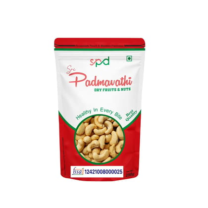 SRI PADMAVATHI DRY FRUITS & NUTS Whole Cashews | 100% Natural & Premium Kaju Nuts | W320 (500 gm)