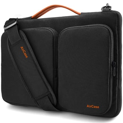 AirCase Laptop Messenger Bag Case Cover Pouch for 15.6 -Inch Laptop Bag for Men & Women (Black)