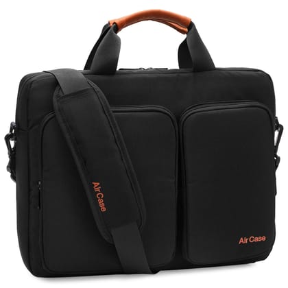 AirCase C26 13.3 Inch/14 Inch Messenger Laptop Bag with Shoulder Strap, Water resistant, Handle and 2 Multi Utility Compartments (Black)