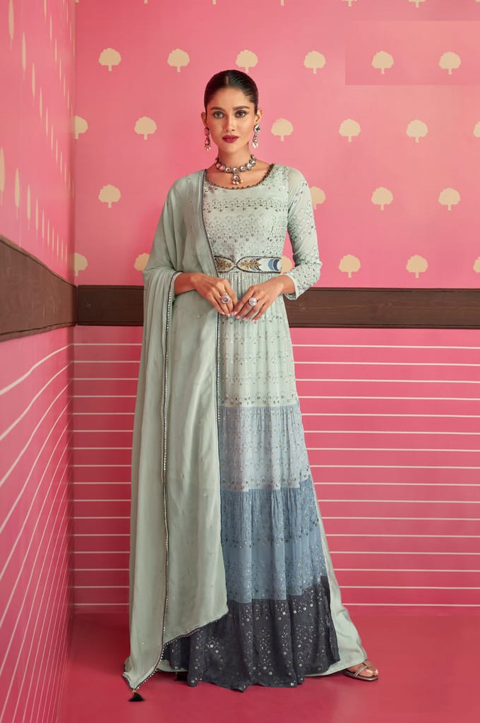 Amima Urban Colors Georgette Semi Stitched  Embroidered Salwar Kameez