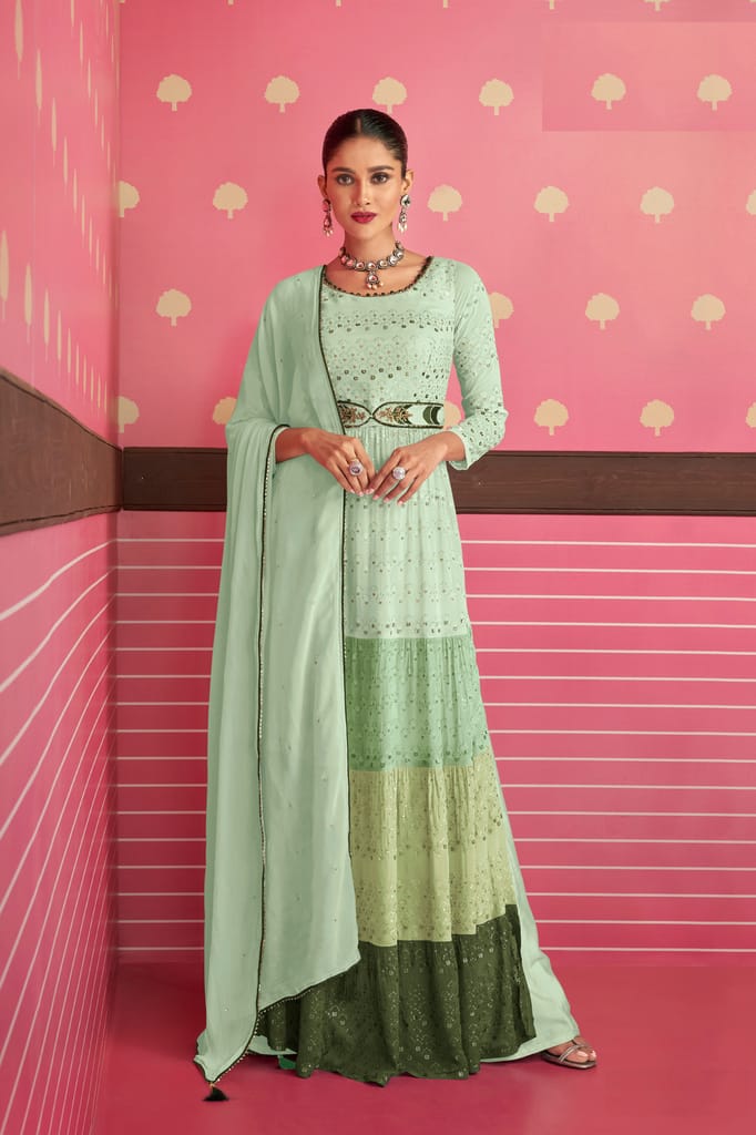 Amima Urban Colors Georgette Semi Stitched  Embroidered Salwar Kameez