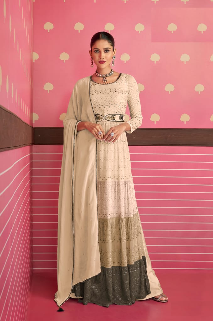Amima Urban Colors Georgette Semi Stitched  Embroidered Salwar Kameez