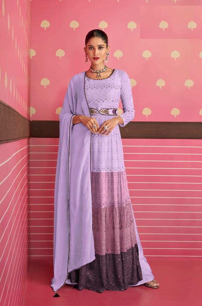 Amima Urban Colors Georgette Semi Stitched  Embroidered Salwar Kameez