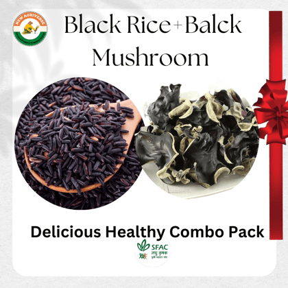 Black Rice + Black Mushroom (Auricularia auricula-judae) Combo Pack
