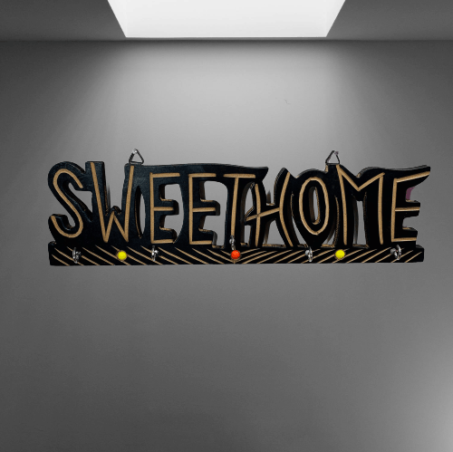 Homefrills Handicraft handmade Premium Sheesham Wood Sweethome Design Key Holder ,Key Hanger,Multipurpose,Key HookRackOrganisewith 5 holders