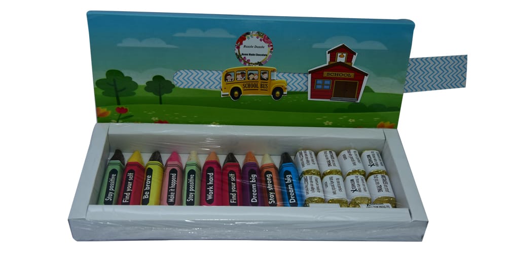 Razzle Dazzle Crayons & Eraser Chocolate