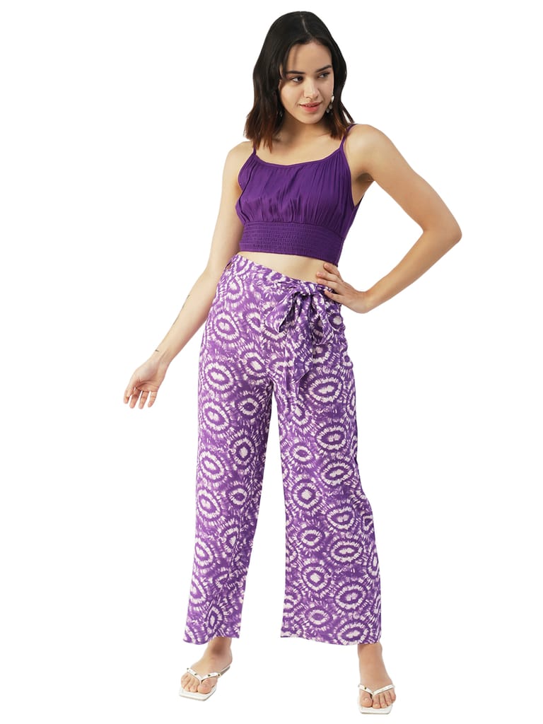 Moomaya Printed Summer Coord Set, 2 Pcs Set Crop Top with Palazzo Women Clothing - Palazzos | Buy online on ZillyBuy