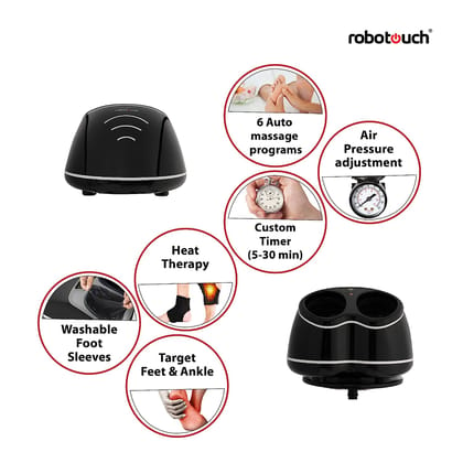 RoboTouch Smart Reflexology Pain Relief Foot Massager (Black)