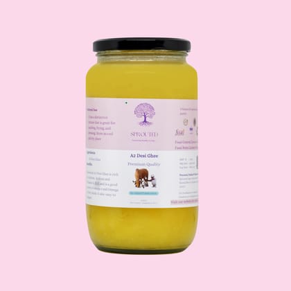 Sprouted A2 Cow Ghee| Glass Jar | 100% Pure | Gluten-Free | Chemical Free | A2 Cow Ghee for Cooking in 400g