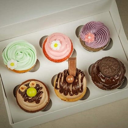Assorted Cupcakes (Box Of 6) __ Blueberry Cup Cake Single,Blueberry Cup Cake Single,Blueberry Cup Cake Single,Blueberry Cup Cake Single,Blueberry Cup Cake Single,Blueberry Cup Cake Single