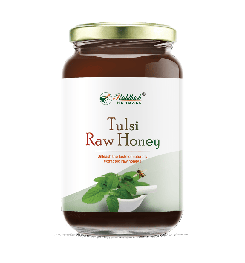 Riddhish HERBALS Organic Pure Tulsi Raw Honey | 100% Natural and Organic Honey | Unprocessed, Unfiltered, Unpasteurized Tulsi Honey | 500gm