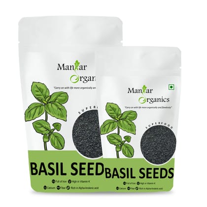 ManHar Organics Raw Basil Seeds 750gm for Weight management ( pack of 2, 500gm + 250gm)
